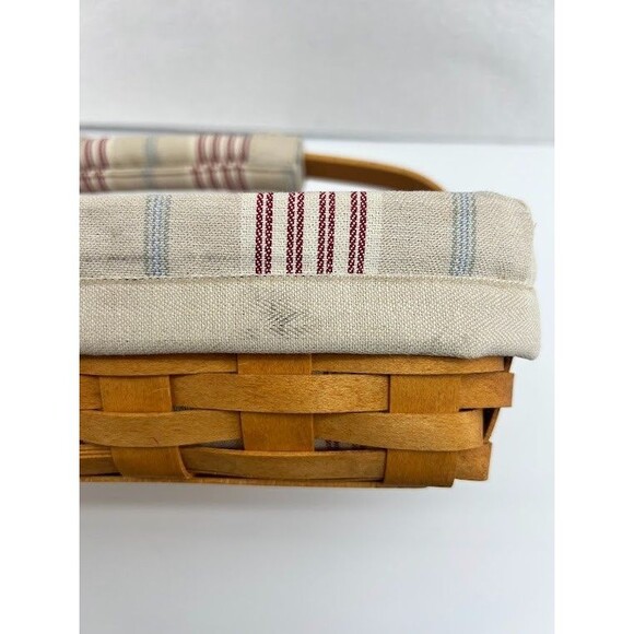 Longaberger 2002 Classic Rectangular Basket With Liner And Plastic Divider 13" - Picture 5 of 6